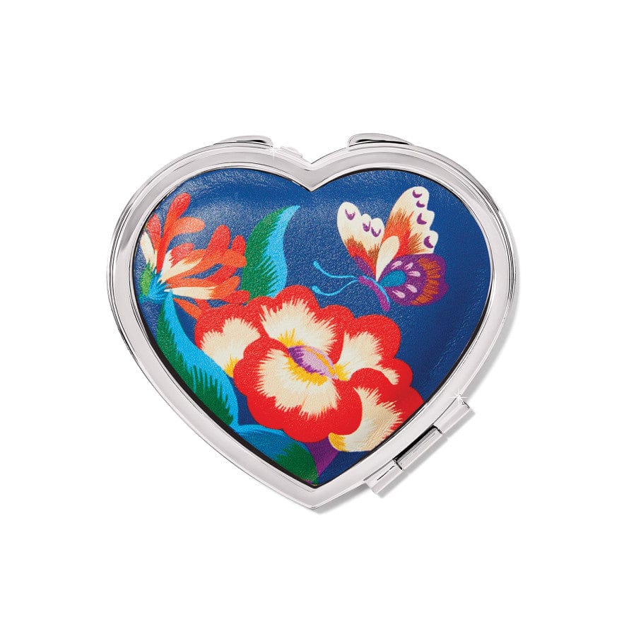 Kyoto In Bloom Leather Compact Mirror - Handcrafted Floral Design