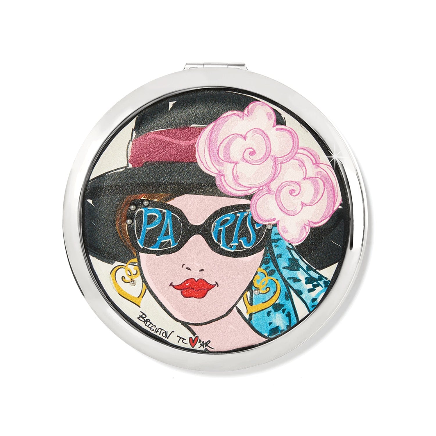 Paris Blooms Floral Travel Mirror - Elegant & Compact Design