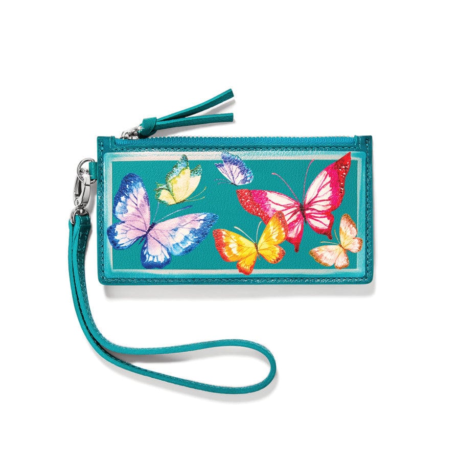 Hydrangea Butterfly Card Pouch Wristlet - Catherine Hong Design