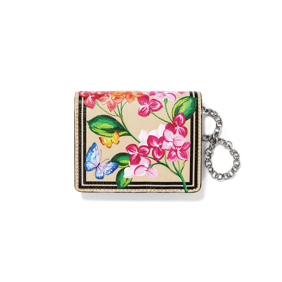Hand-Painted Hamptons Leather Wallet with Floral Embroidery