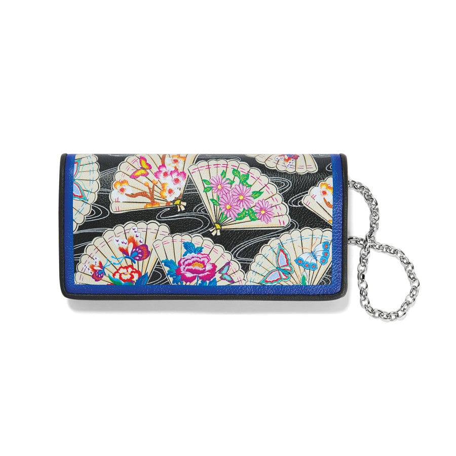 Kyoto In Bloom Leather Wallet - Japanese Fan Design