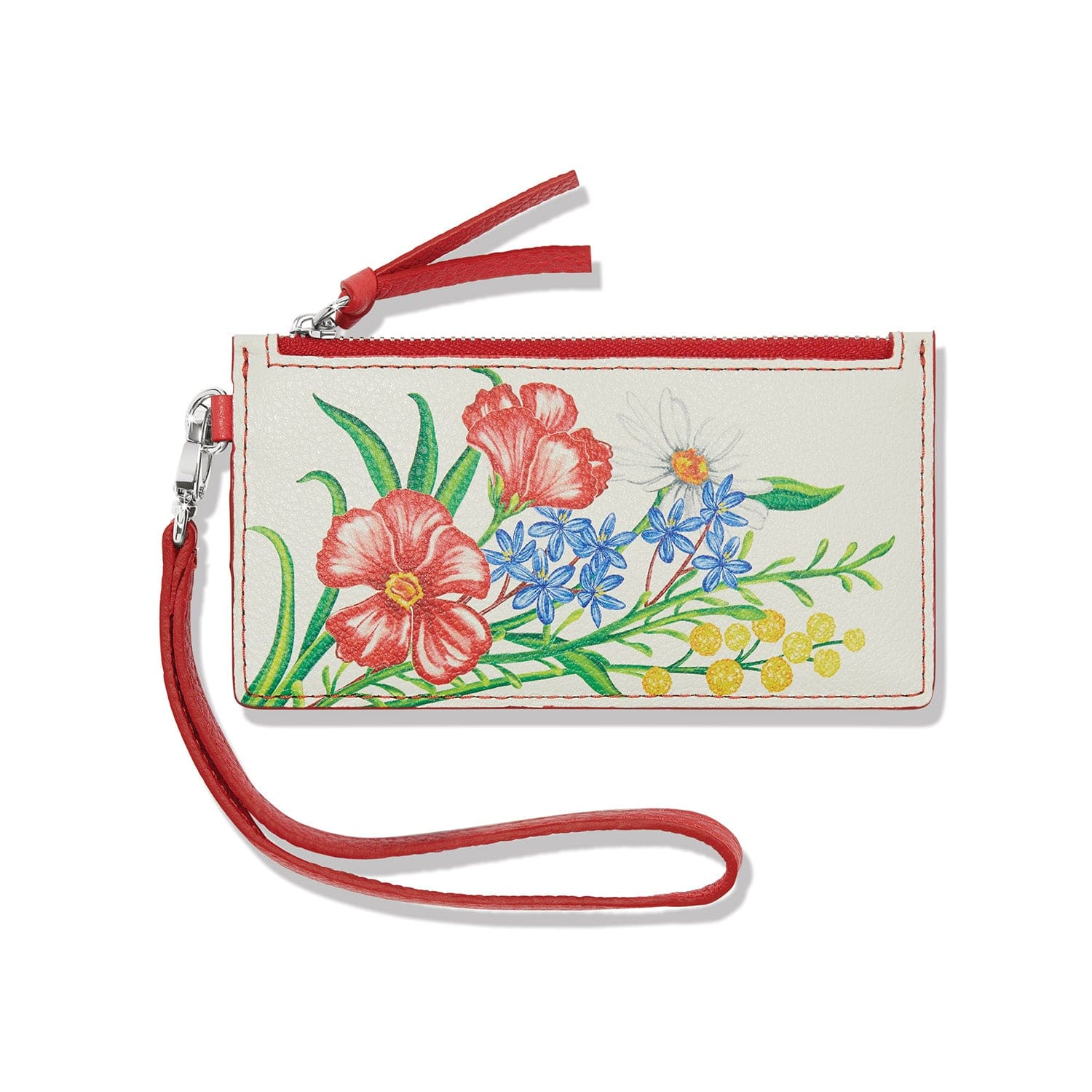 Hand-Painted Floral Leather Card Pouch - Sydney Inspired Design