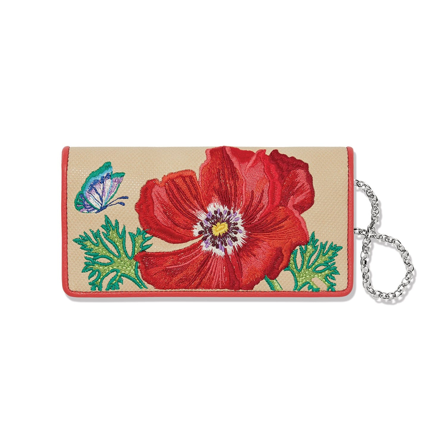 Sydney Embroidered Floral Wallet with Butterfly Design