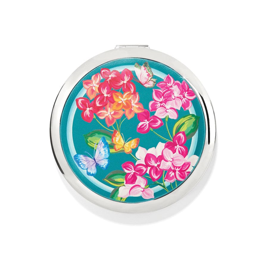 Compact Travel Mirror with Hamptons-Inspired Hydrangea Design