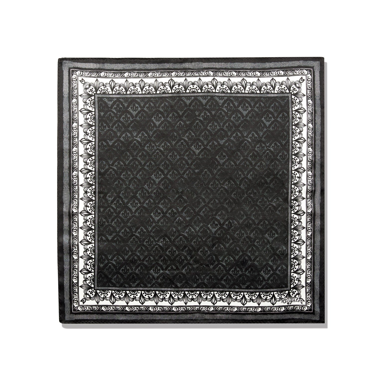 Black & White Moroccan Print Scarf for Handbags