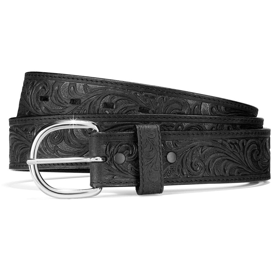 Justin Men's Floral Tooled Leather Western Belt - Aged Bark Finish
