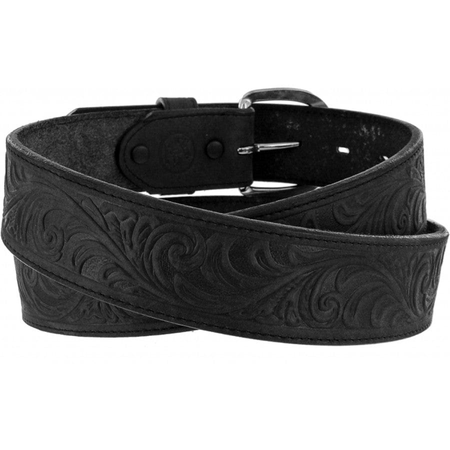 Justin Men's Floral Tooled Leather Western Belt - Aged Bark Finish