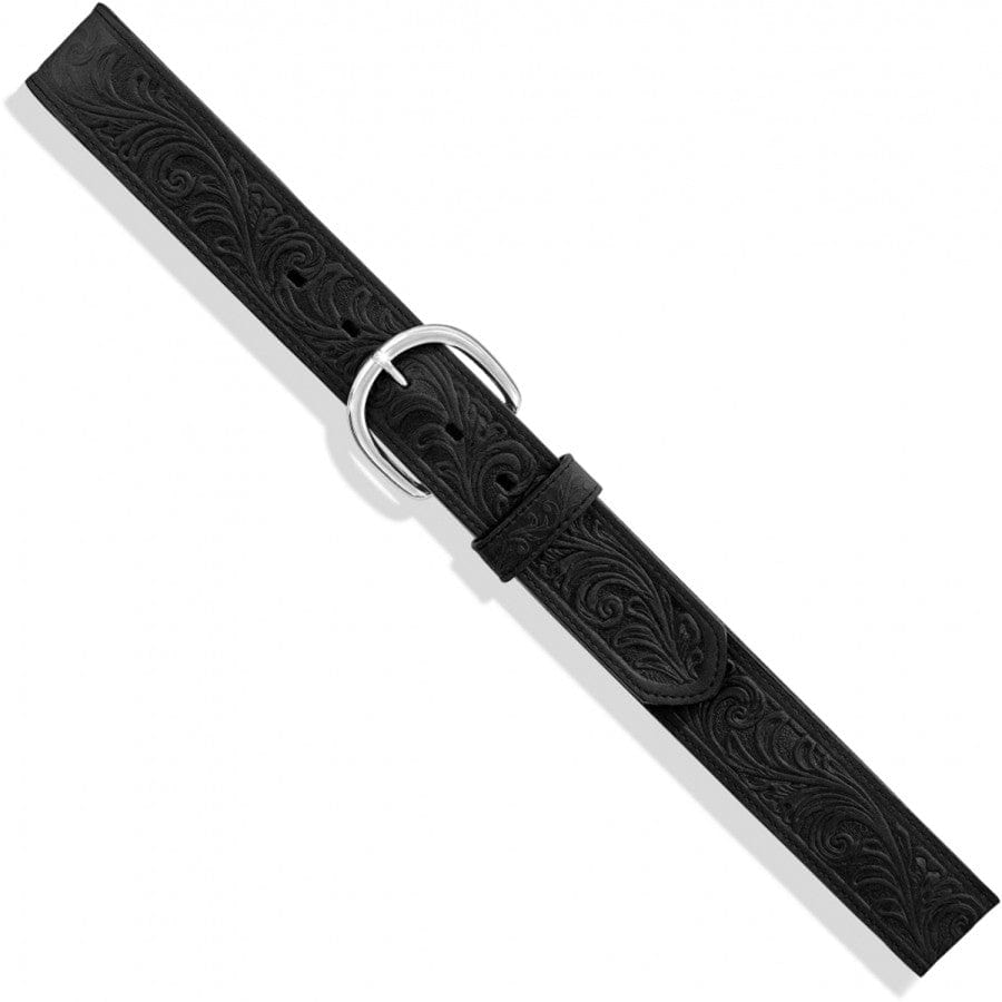 Justin Men's Floral Tooled Leather Western Belt - Aged Bark Finish