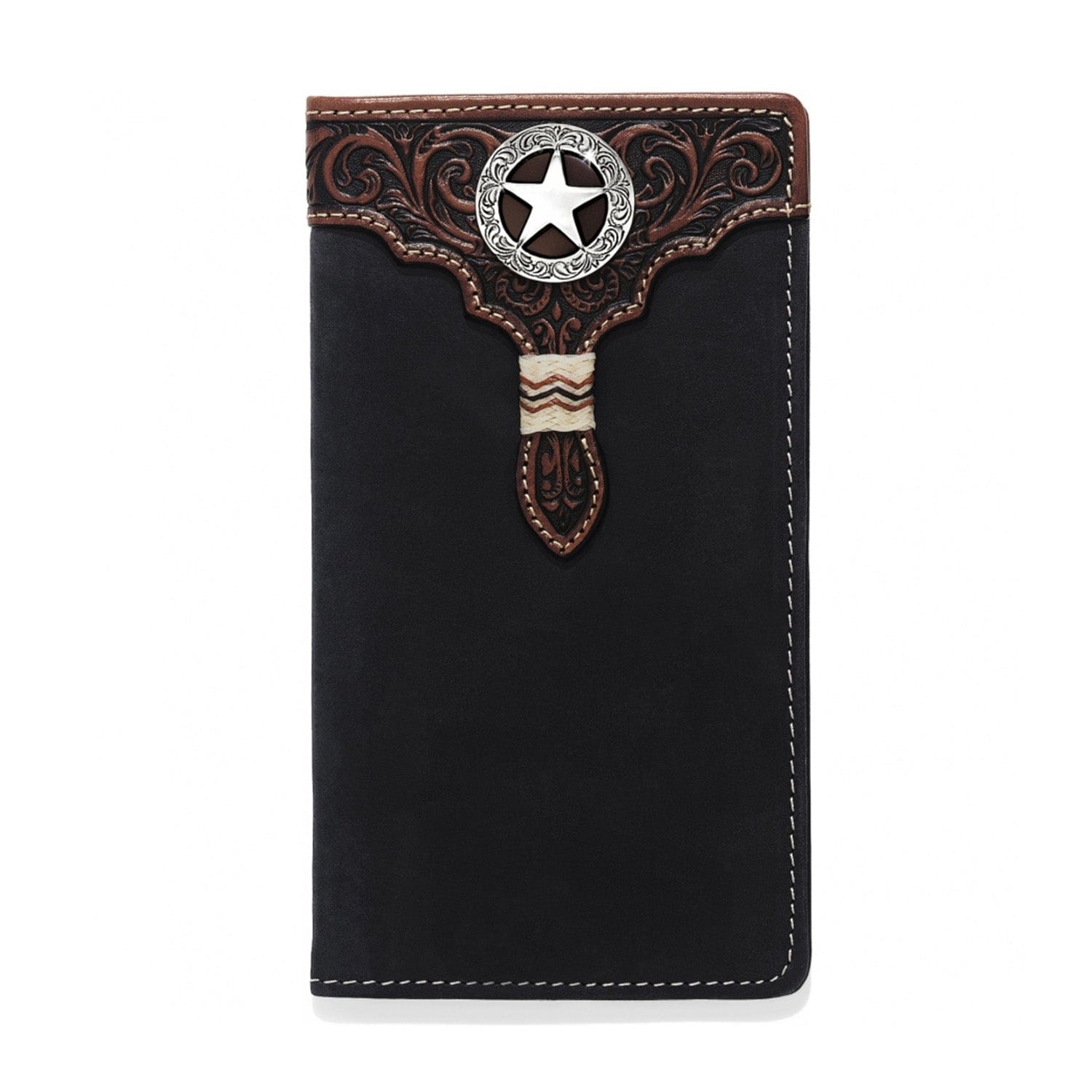 Lone Star Leather Checkbook Wallet for Cowboys