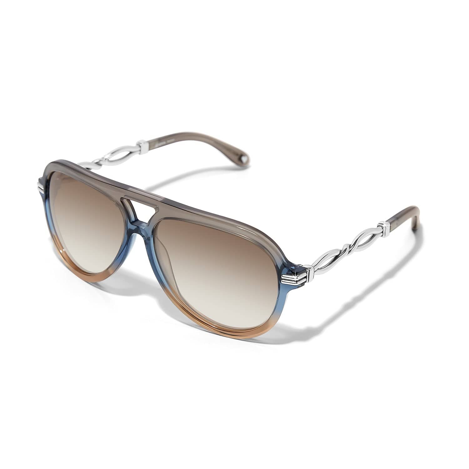Interlok Twist Tan & Blue Aviator Sunglasses