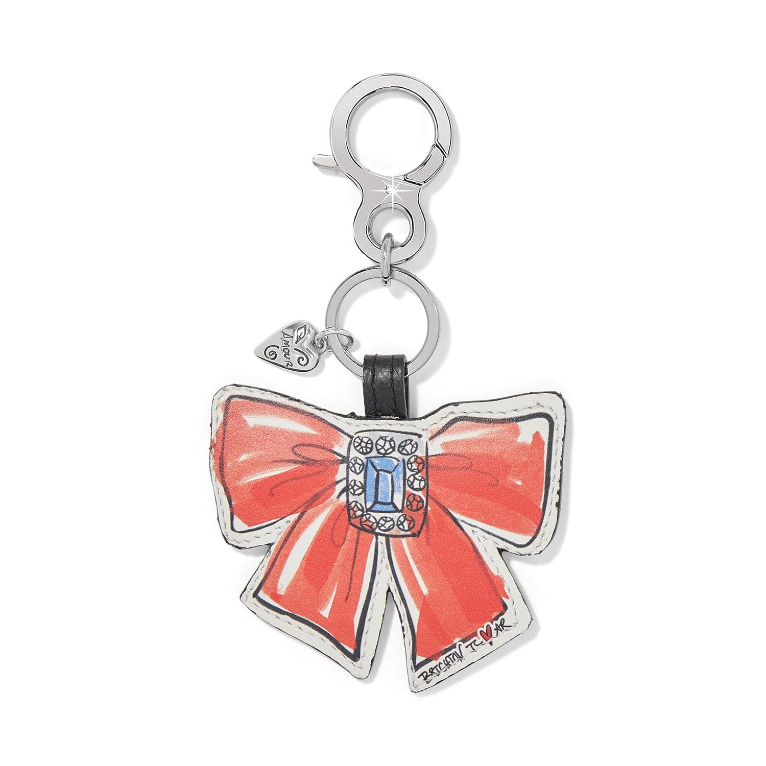 Hand-Enameled Bow Handbag Charm Fob