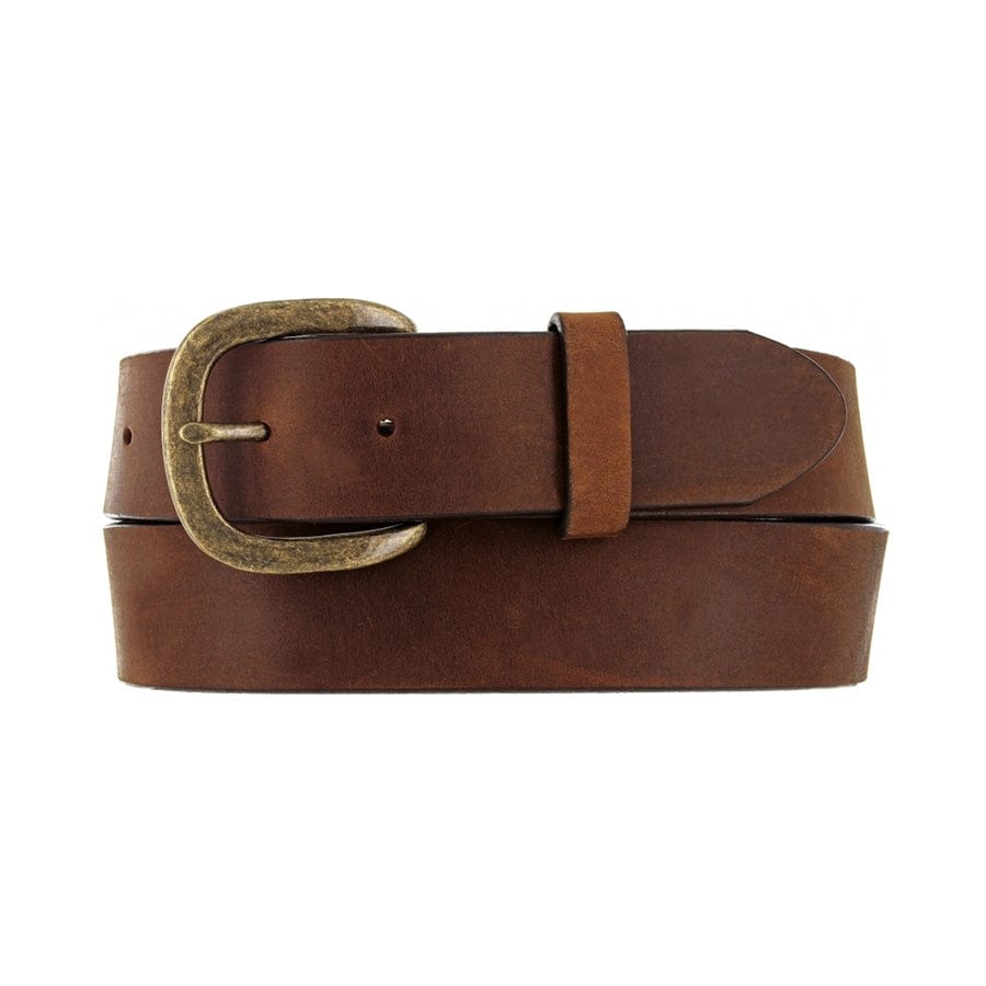 Justin Leather Belt for Men – Classic Basic Work Belt with Antique Buckle, Made in USA