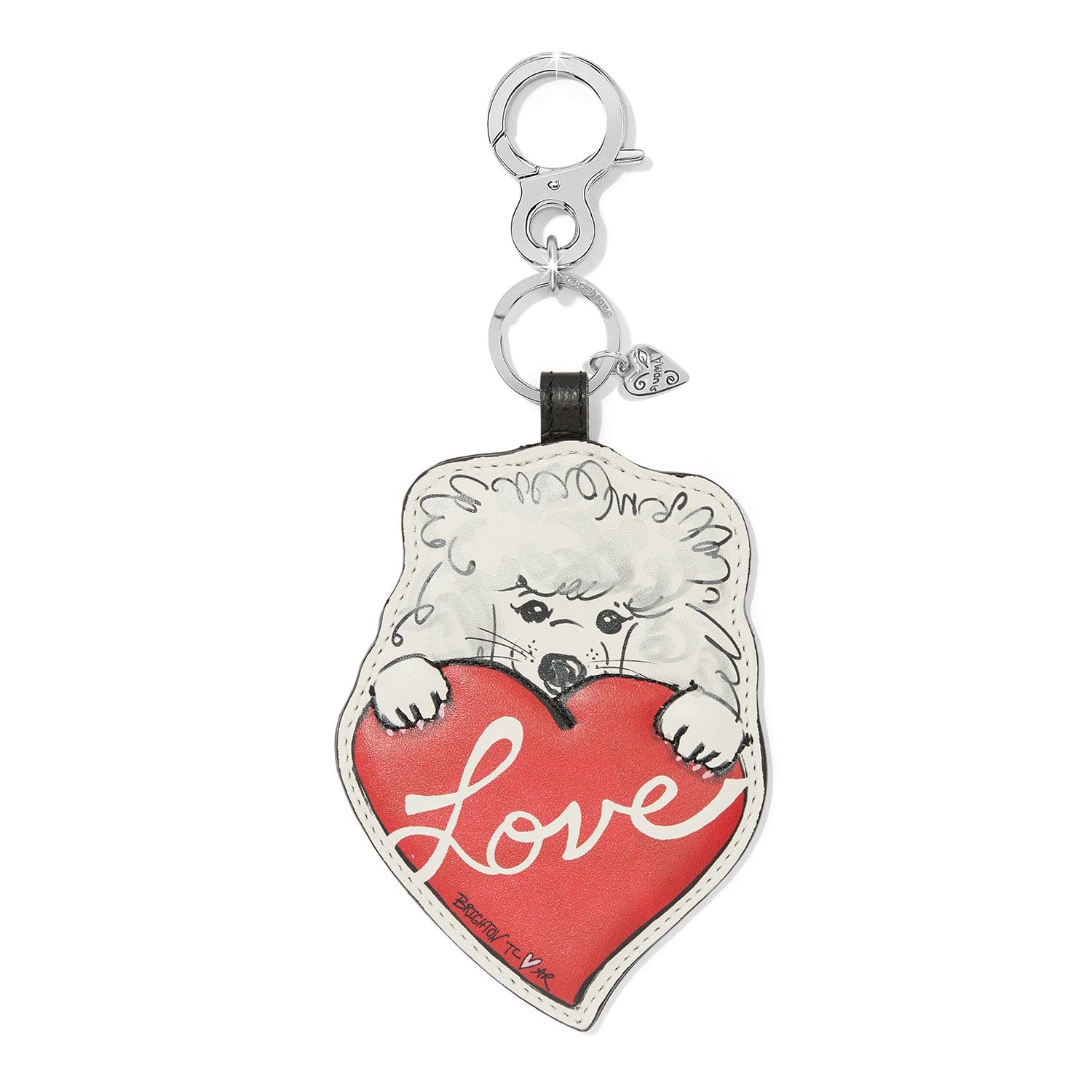 Poodle Keychain - Hand-Enameled Dog Key Fob Charm