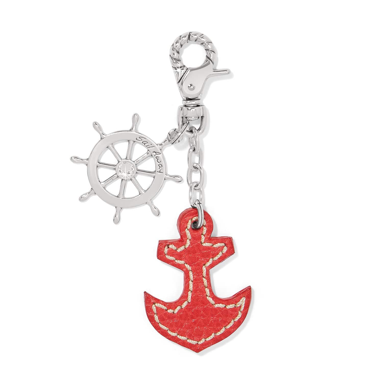 Anchor Keychain for Handbags - Silver Captain's Wheel Design