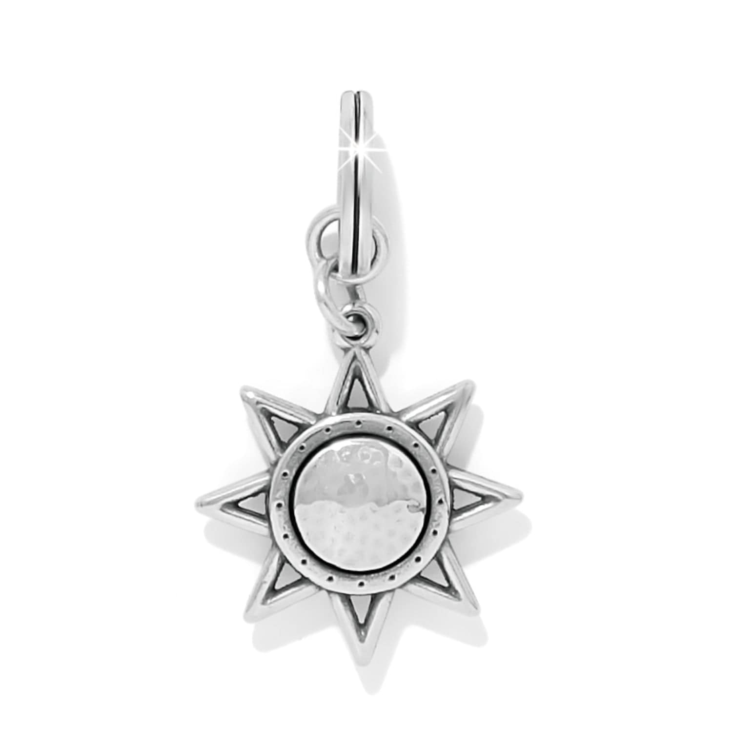 Handcrafted Sun Pendant Charm with Hammered Mosaic Design