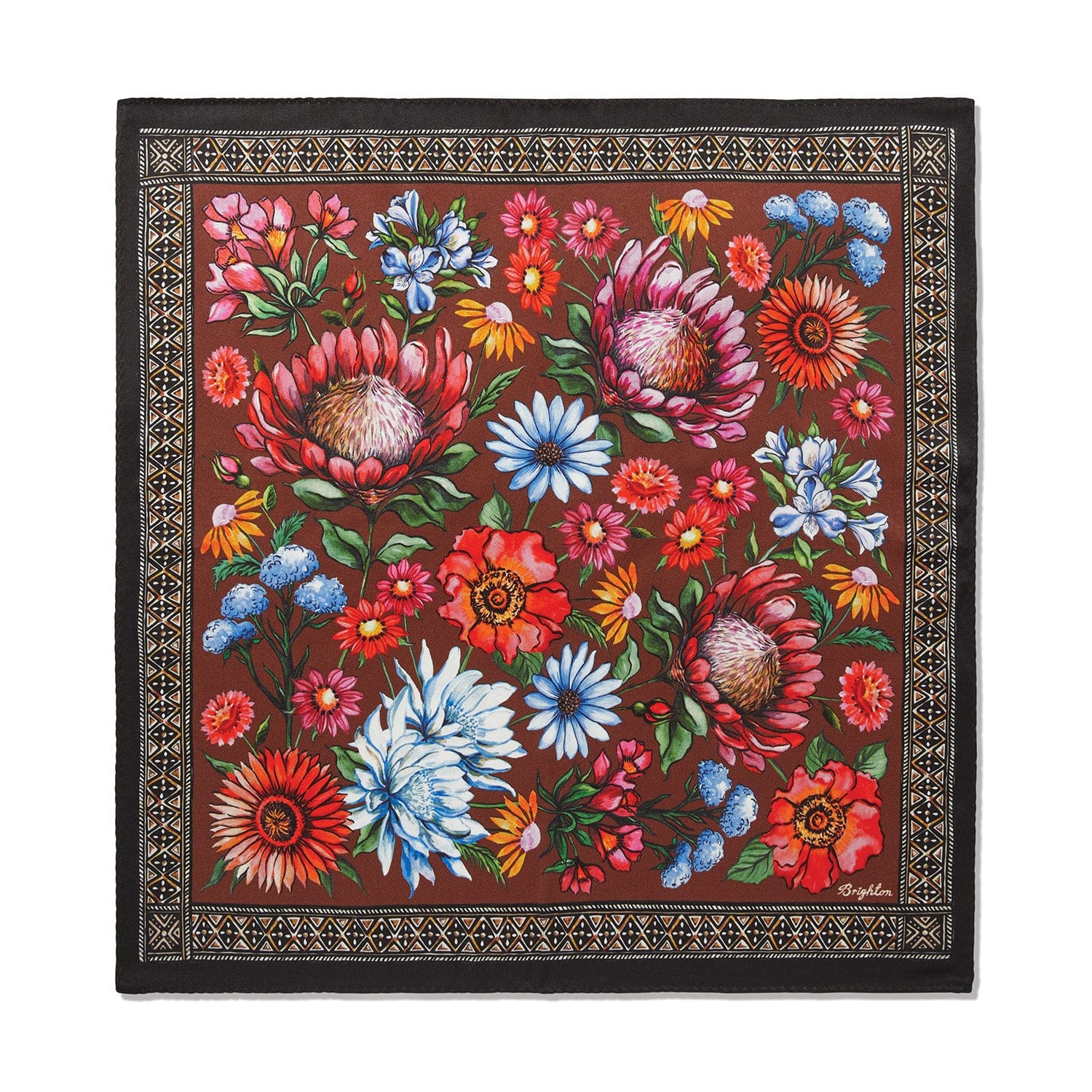 Handmade Red Floral Scarf for Bags