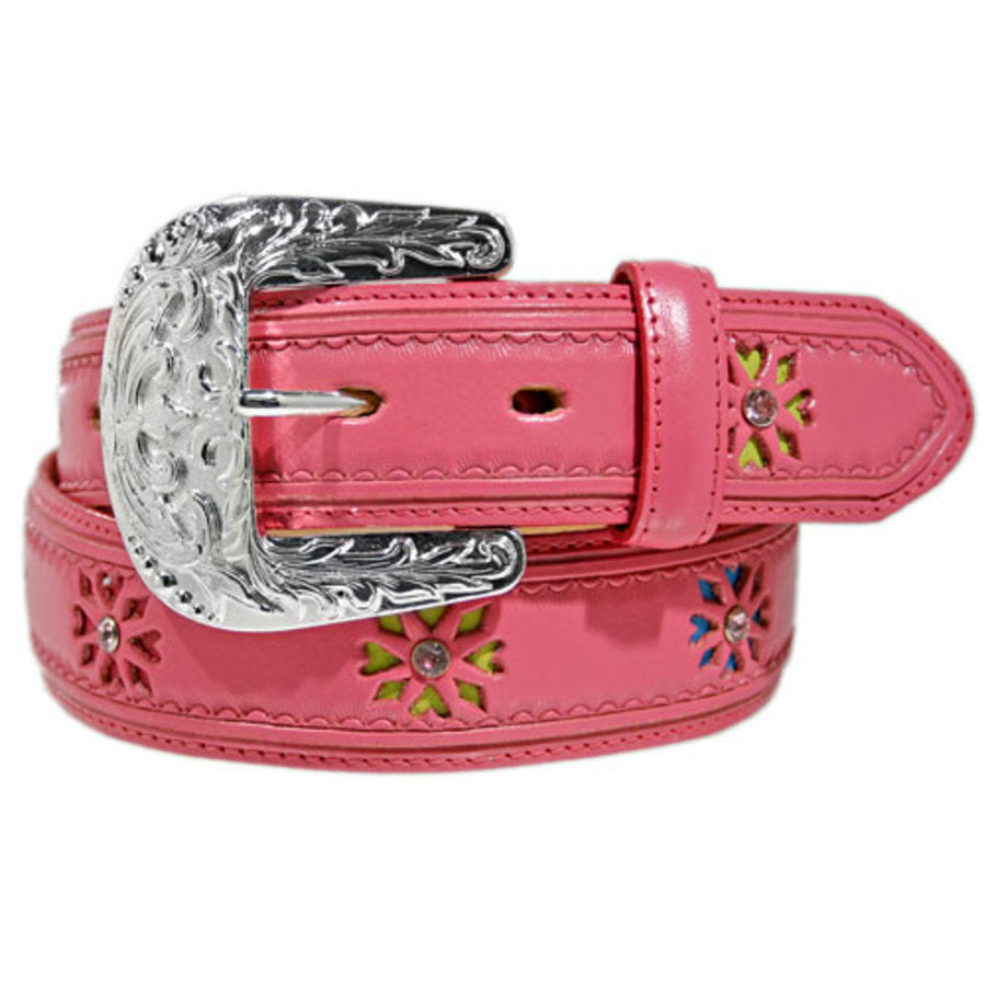 Daisy Chain Belt with Crystal Accents & Leather Cutouts