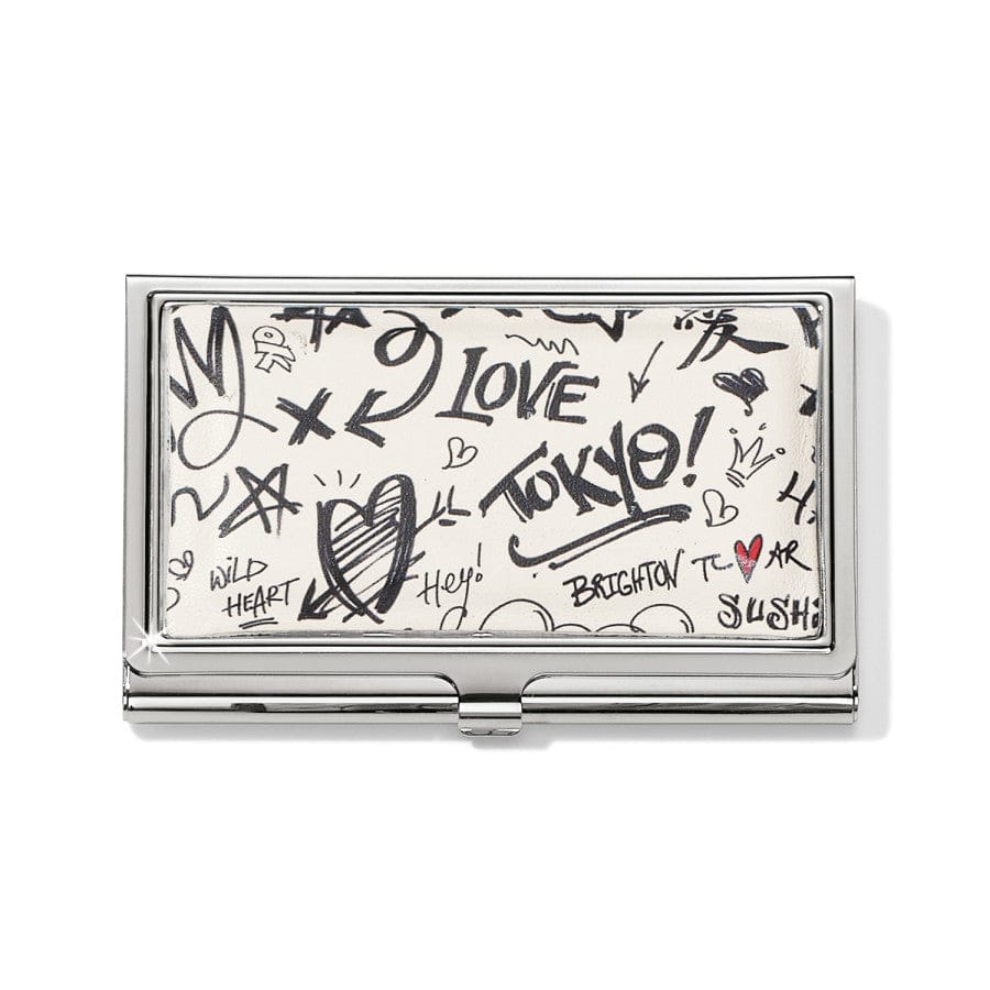 Tokyo-Inspired Metal Card Holder – Graffiti Art Design for Fashion Accessories