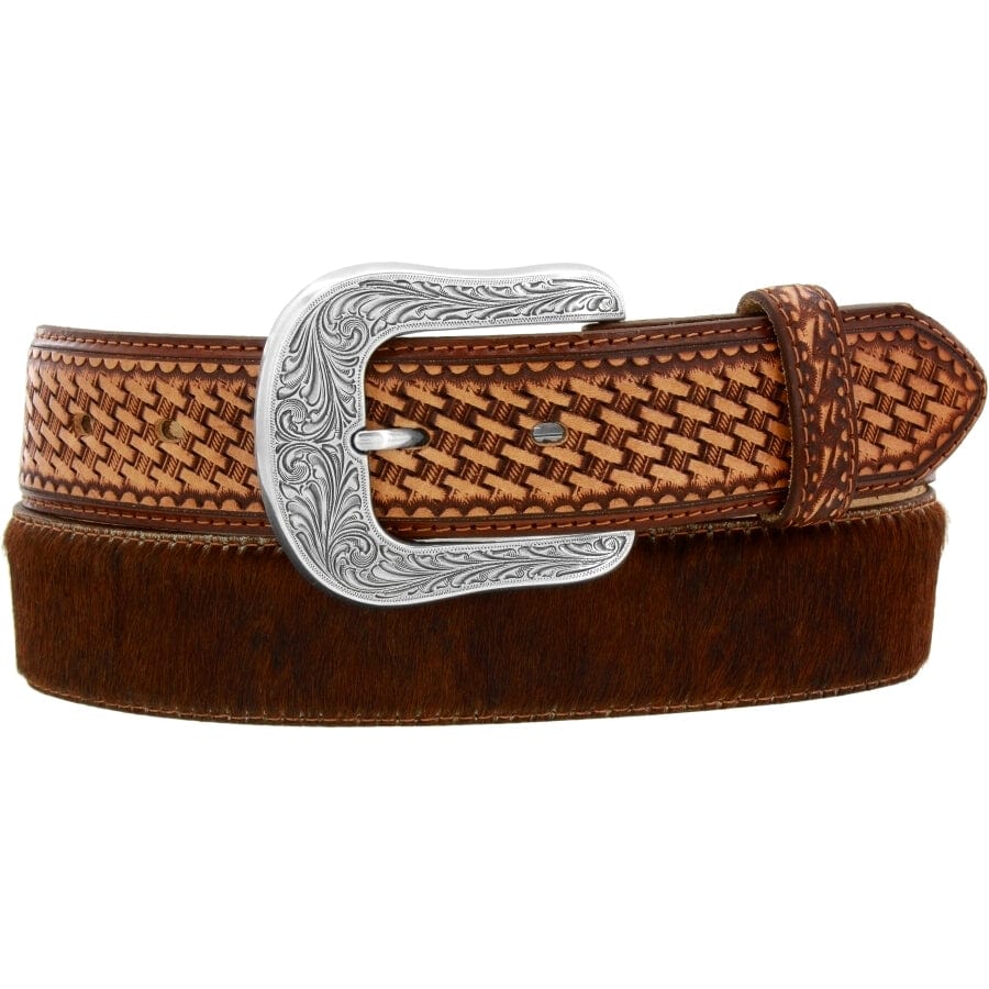 Cordell Classic Western Belt with Basket-Weave Leather & Silver Studs