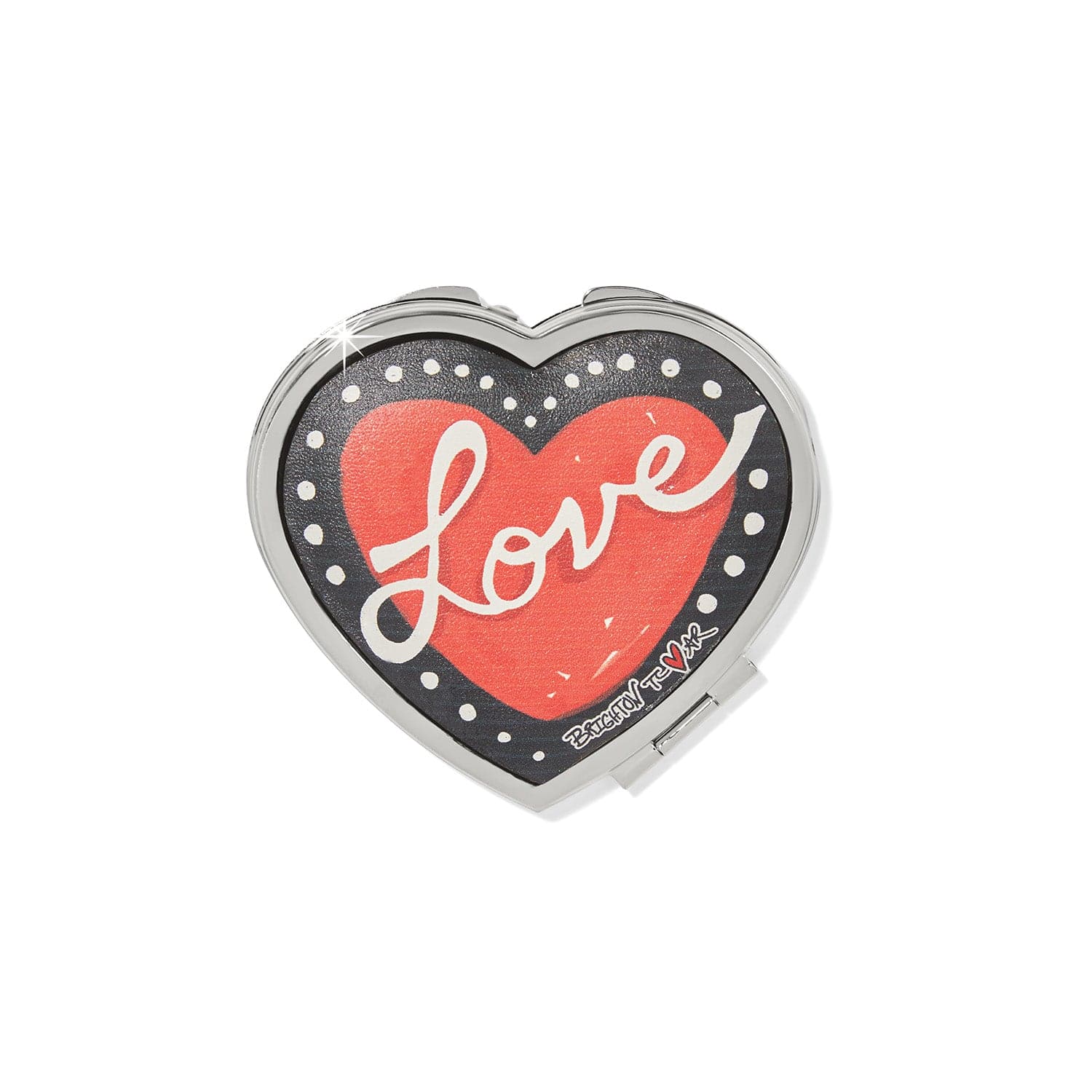 Best Friends Furever Heart-Shaped Compact Mirror with Inspirational Quote