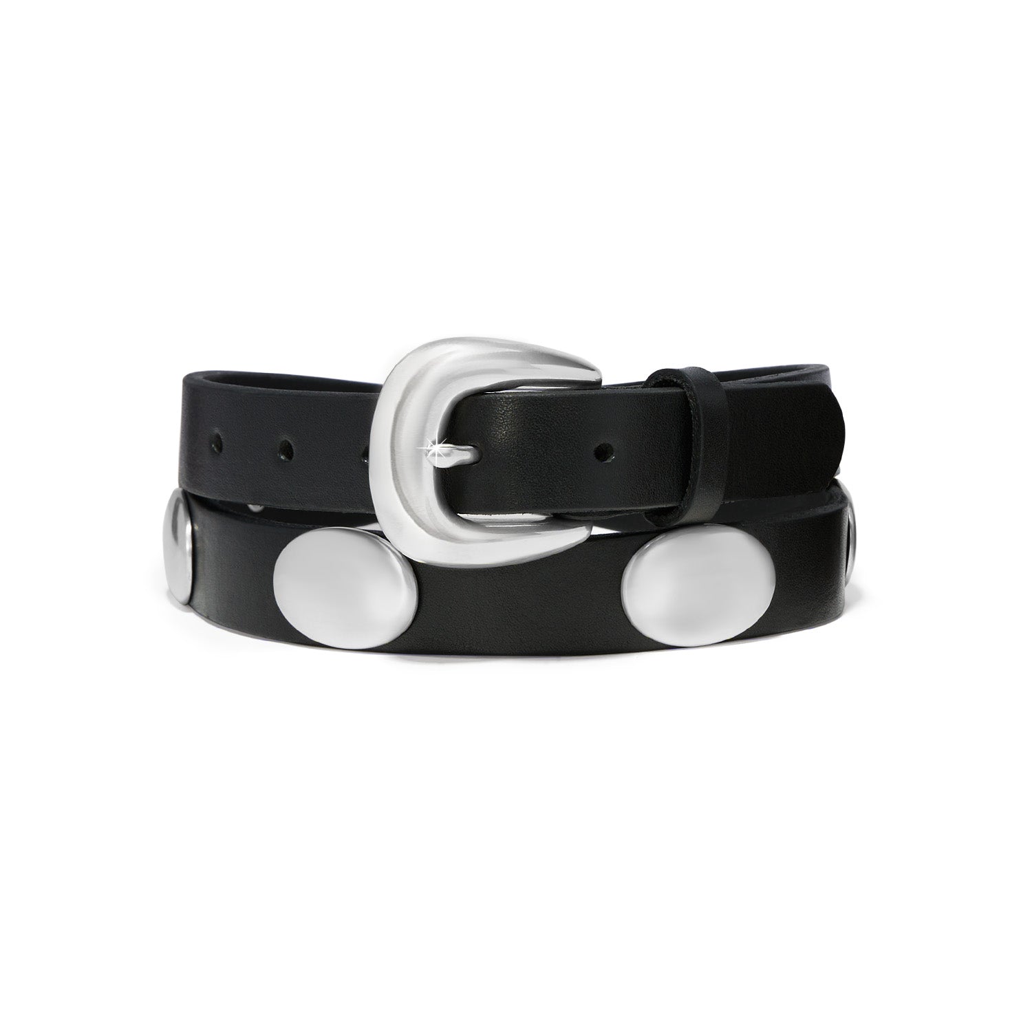 Brighton Leather Belt with Hardware Accents – Midnight Shine