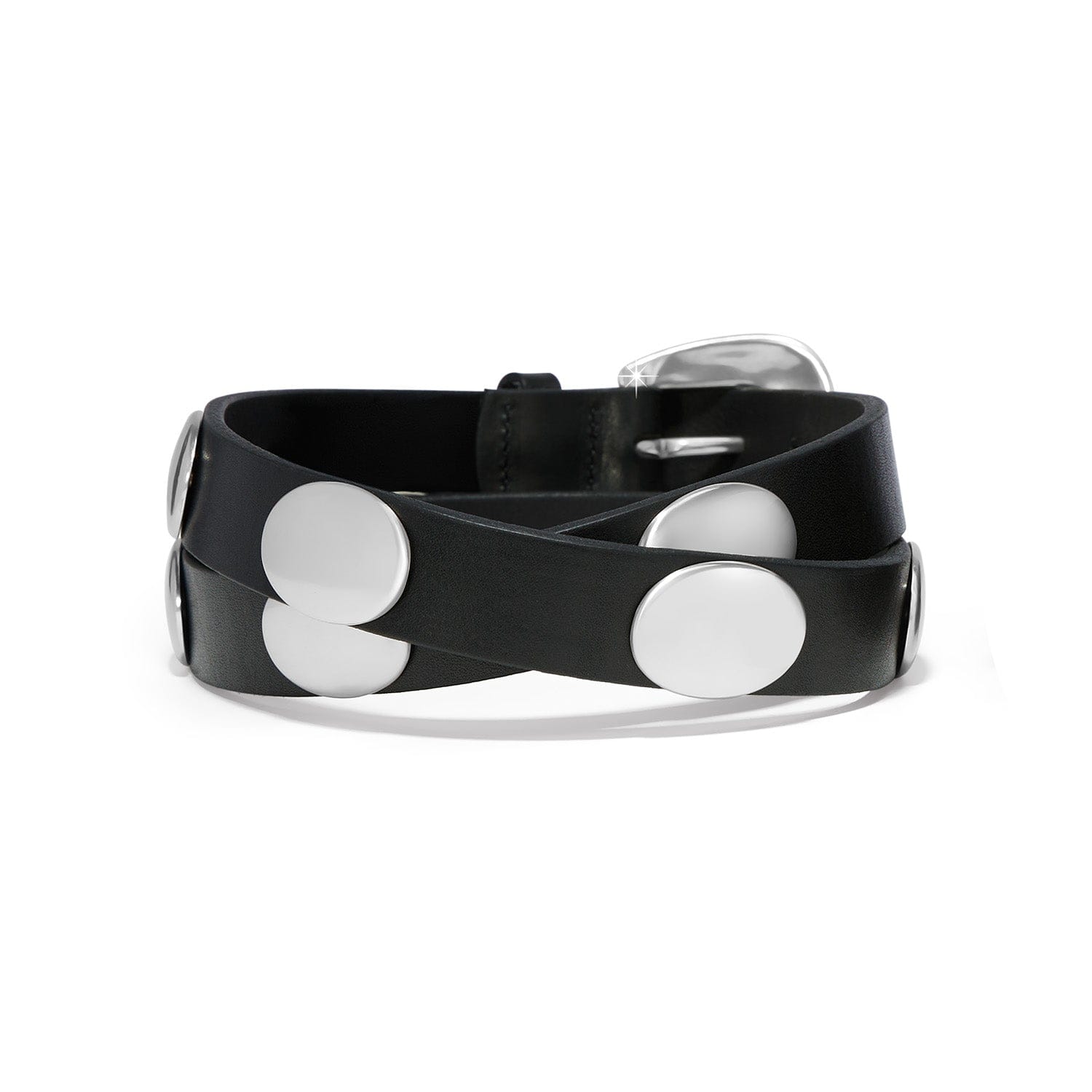 Brighton Leather Belt with Hardware Accents – Midnight Shine