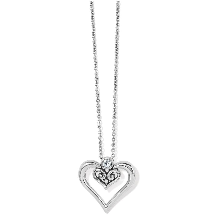 Delicate Silver Heart Pendant Necklace - Alcazar Duet