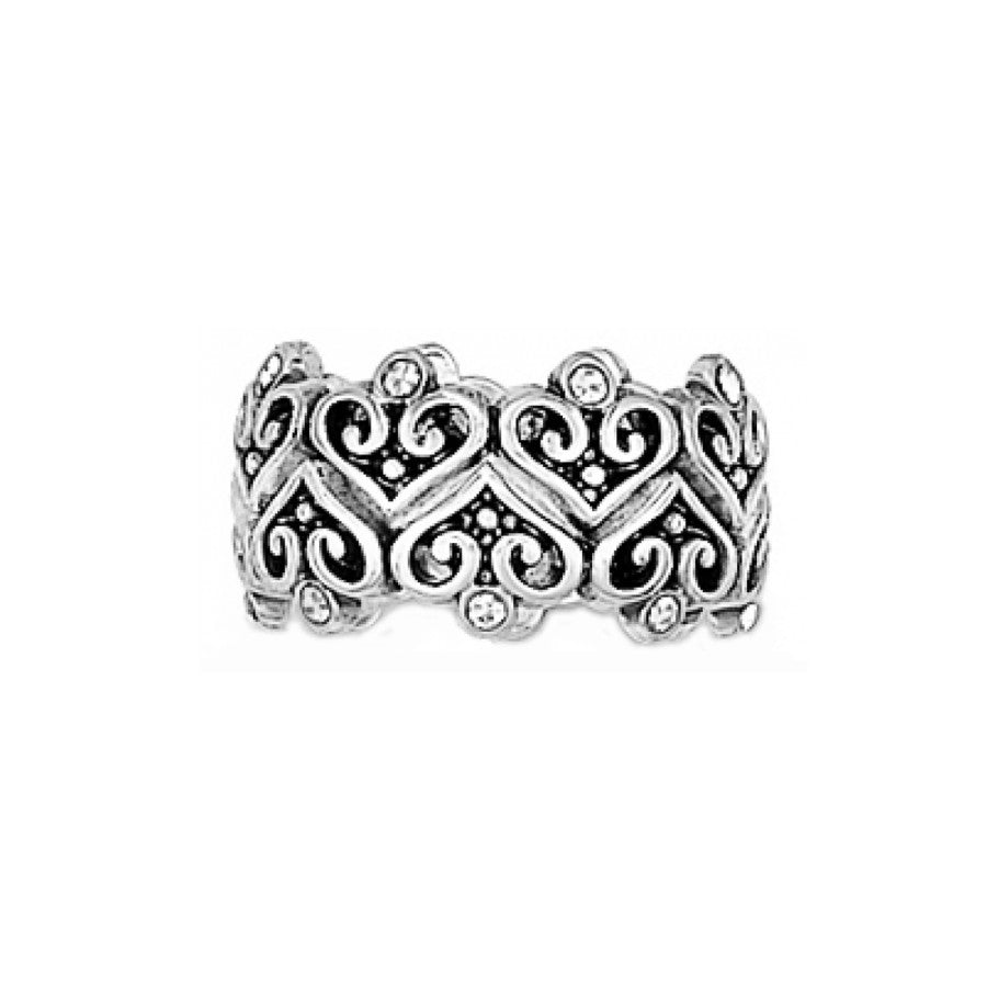 Silver Heart Ring with Crystals – Alcazar Filigree Jewelry Gift