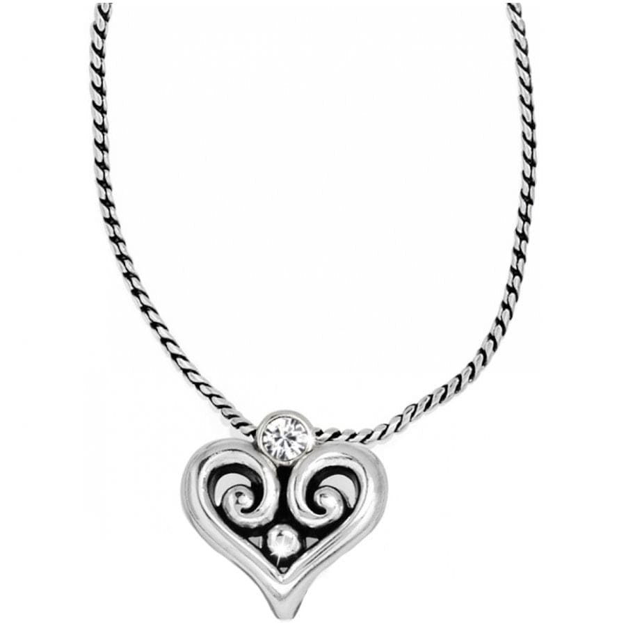 Alcazar Crystal Heart Badge Clip Necklace for Work