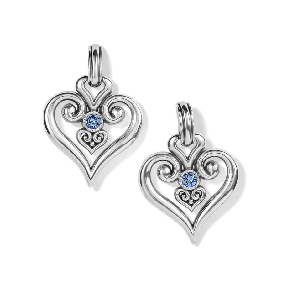 Alcazar Heart Drop Earrings with Glint Post Design