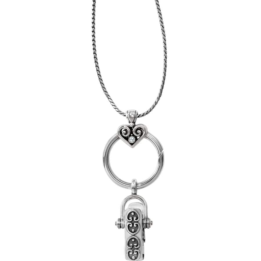 Alcazar Charm Necklace with Badge Clip & Personalizable Ring