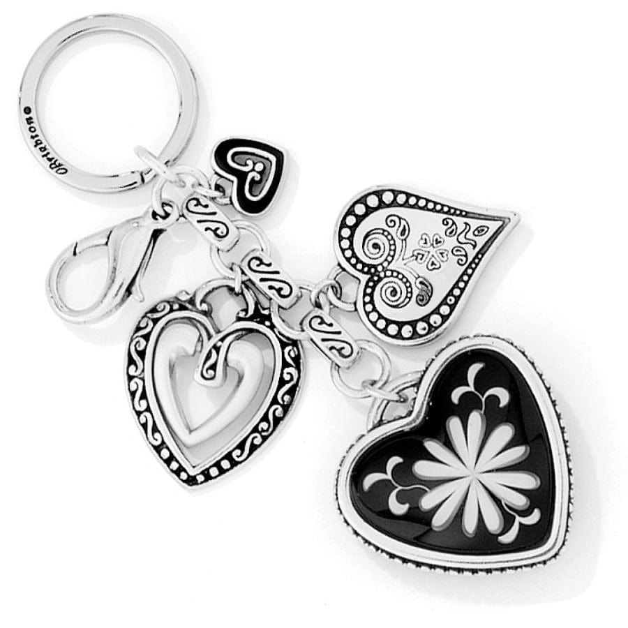Water Lily Heart Charm Key Fob for Handbags