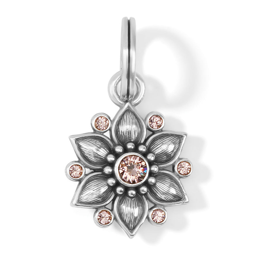 Cora Floral Charm with Hand-Set Crystals for Jewelry Making
