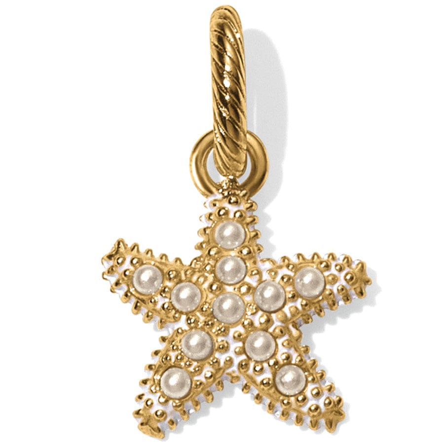 Gold Starfish Charm Pendant - Nautical Beach Jewelry