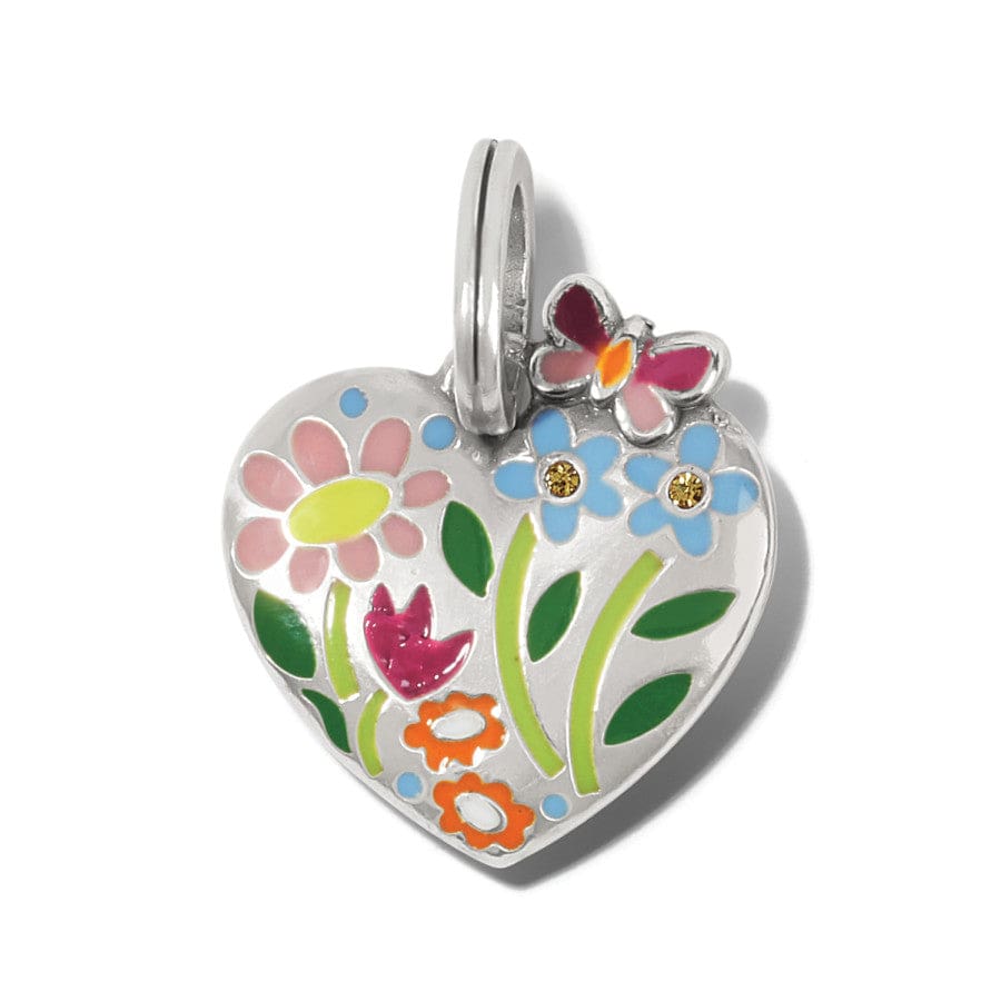 Hand-Enameled Heart Charm - Nature's Charms Floral Jewelry