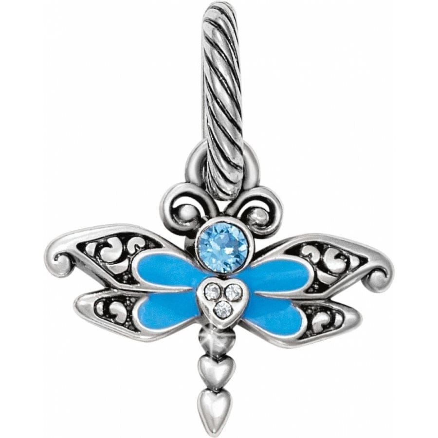 Blue Crystal Dragonfly Charm with Enamel - Brighton Style Jewelry
