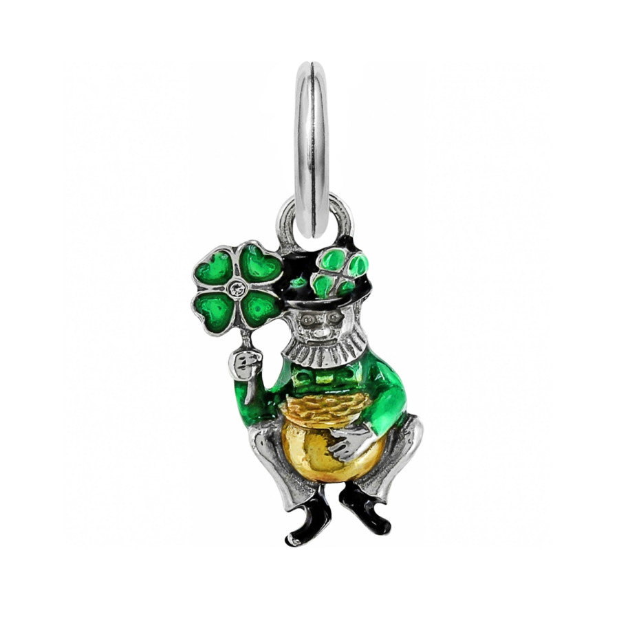 Brighton Treasures Lucky Leprechaun Charm with Four-Leaf Clovers