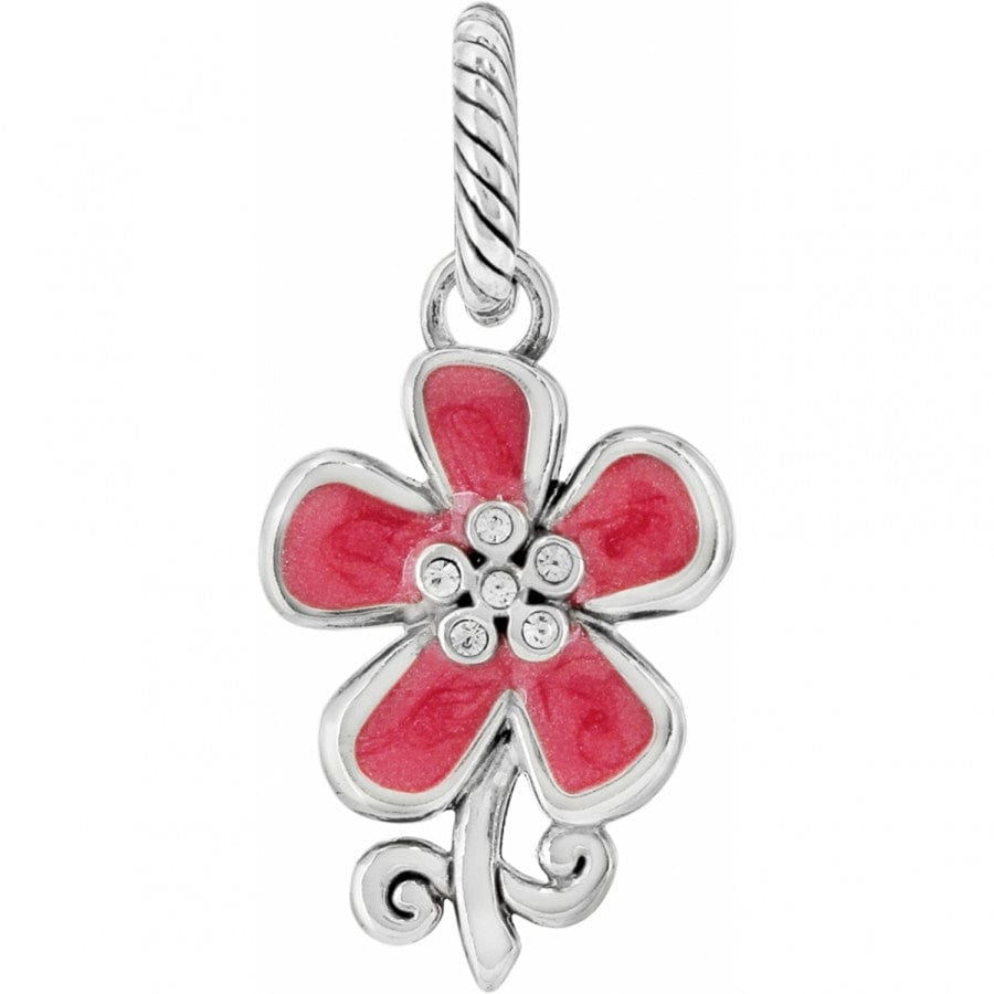 Flower Charm Bracelet with Crystals & Enamel Petals