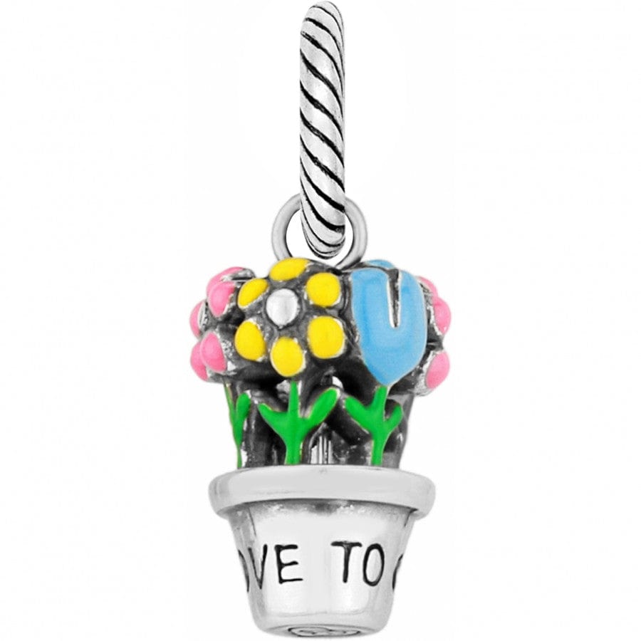 Floral Charm Bracelet Pendant - "Love to Grow" Gardening Jewelry