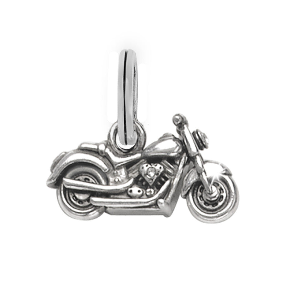 Motorcycle Charm Bracelet with Shining Crystals - Biker Jewelry
