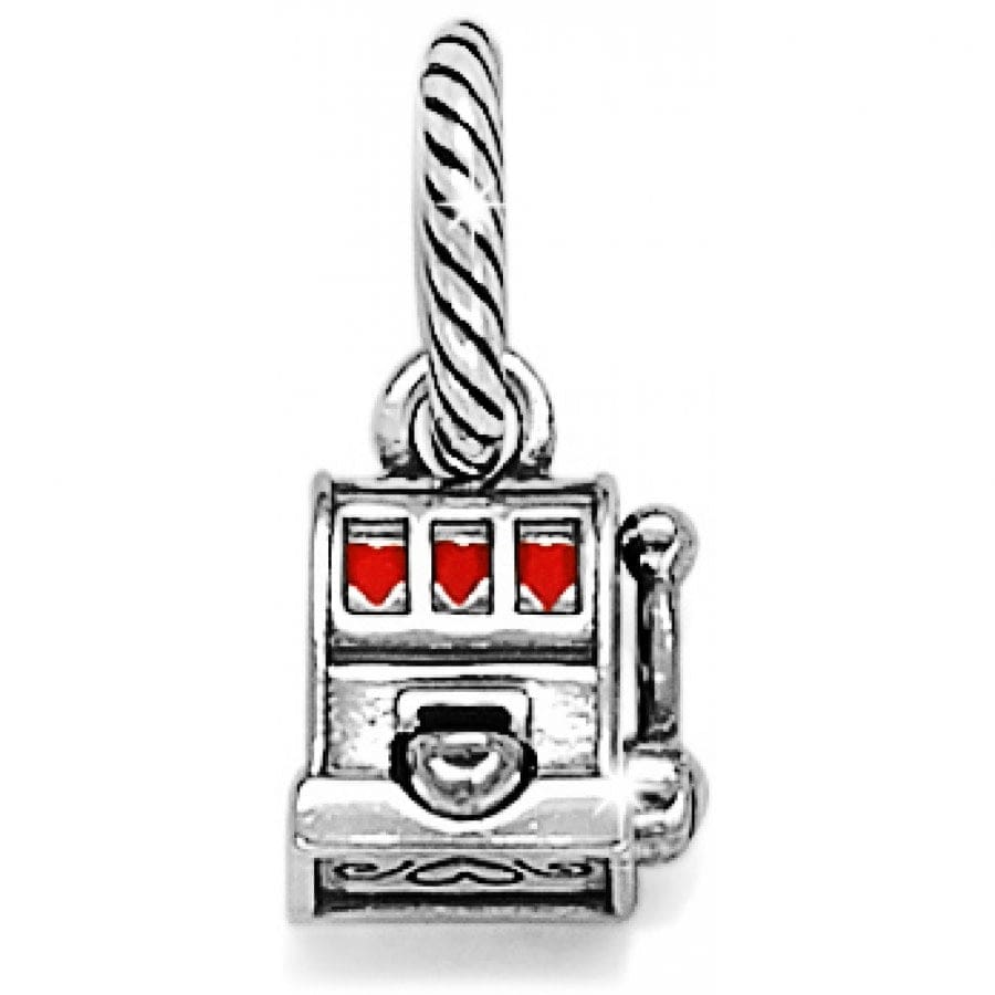 Silver Plated Slot Machine Charm - Vegas Lucky Heart Jewelry