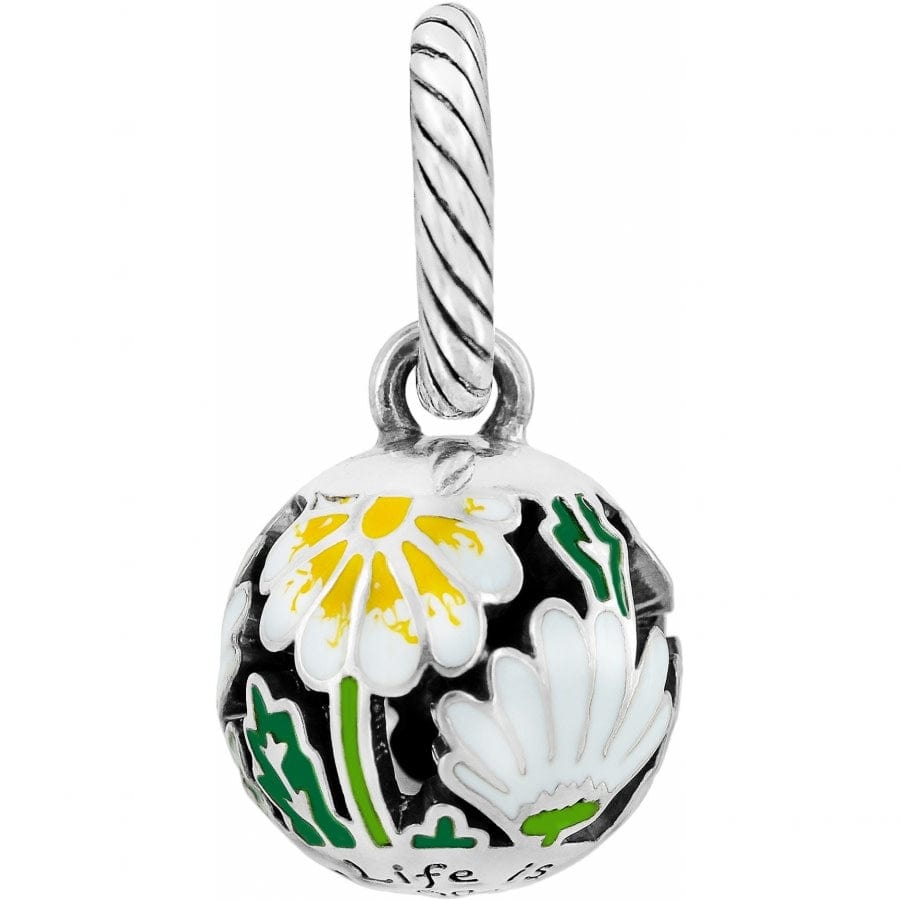 Flower Charm Bead with Enamel Blossoms - Life is Beautiful