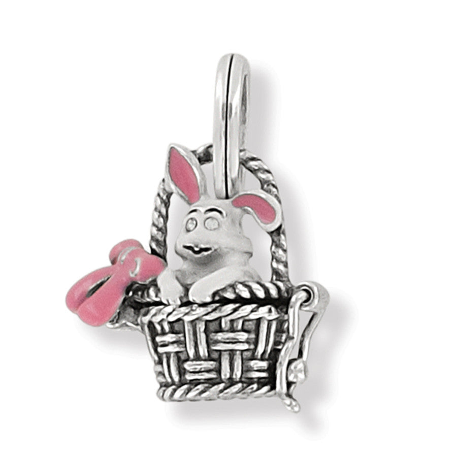 Brighton Treasures Bunny Basket Charm with Sparkling Crystals