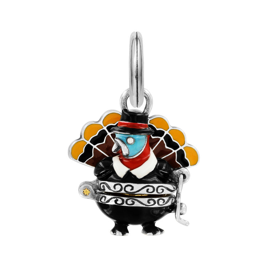 Brighton Treasures Hand-Enameled Turkey Charm for Thanksgiving Jewelry