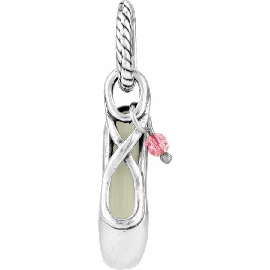 Ballet Shoe Charm with Pink Crystal - Dance Jewelry for Ballerinas