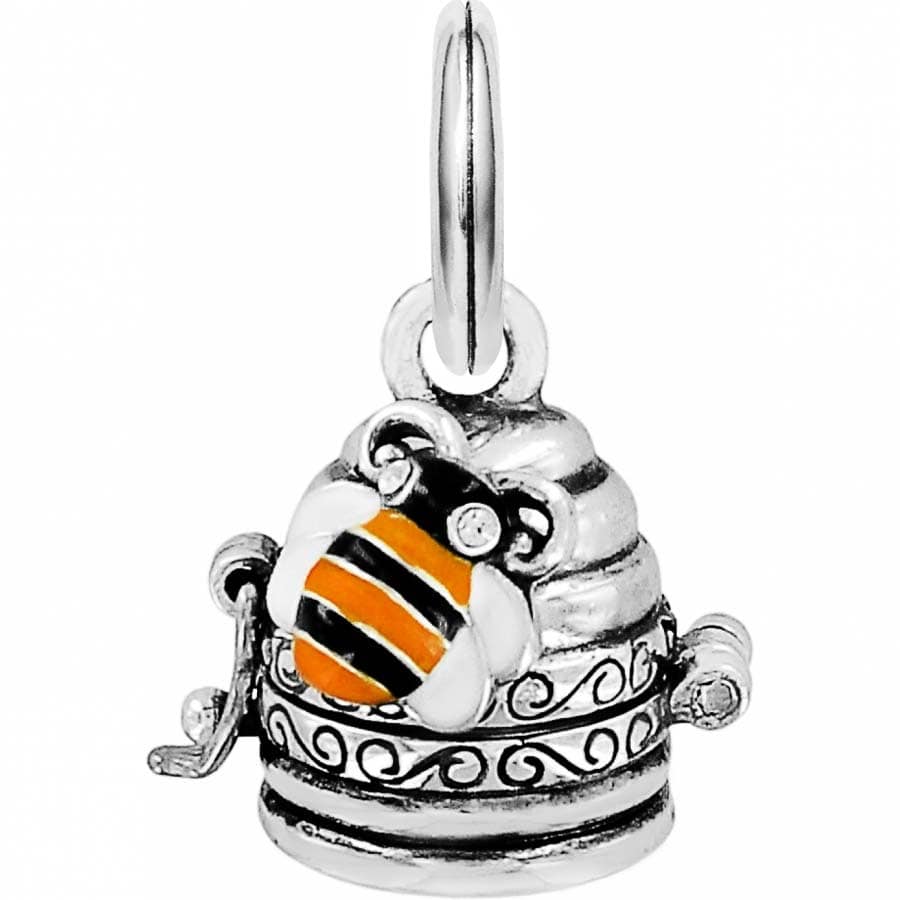 Bee Happy Queen Bee Charm Pendant - Beehive Jewelry