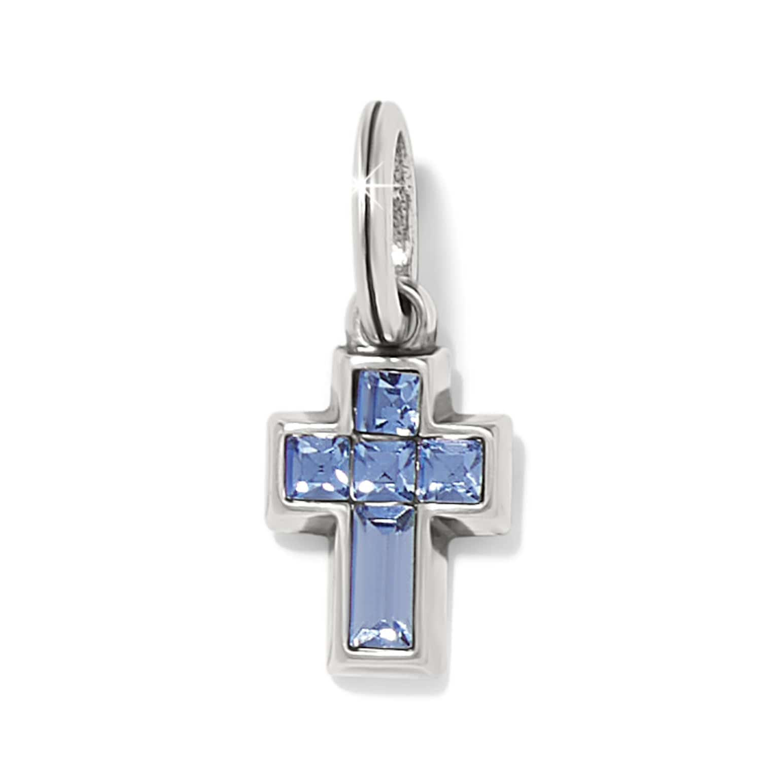 Blue Crystal Cross Charm - Faith & Hope Jewelry