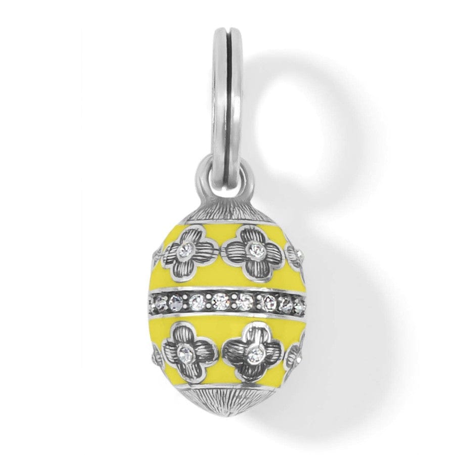 Hand-Enameled Yellow Egg Charm for Jewelry Making