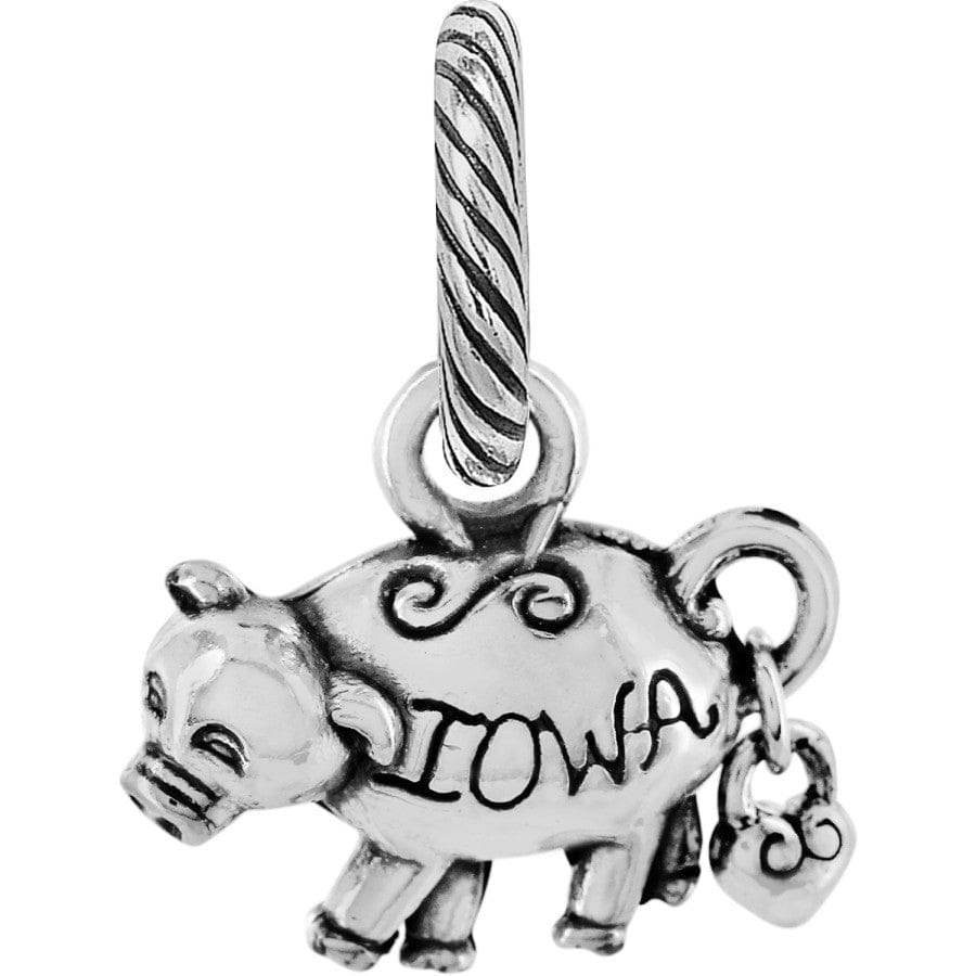 Iowa Pig Charm Necklace - Unique State Pride Jewelry