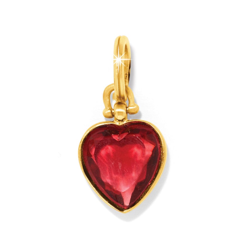 Red Heart Charm Pendant - European Crystal Jewelry for Necklace or Bracelet